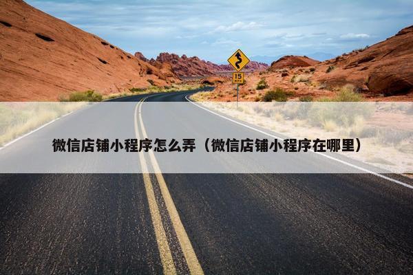 微信店铺小程序怎么弄（微信店铺小程序在哪里）