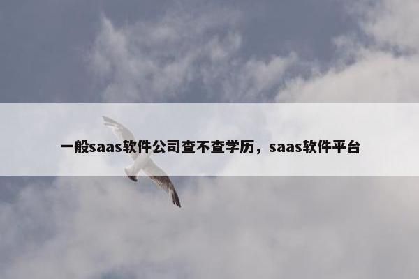 一般saas软件公司查不查学历，saas软件平台