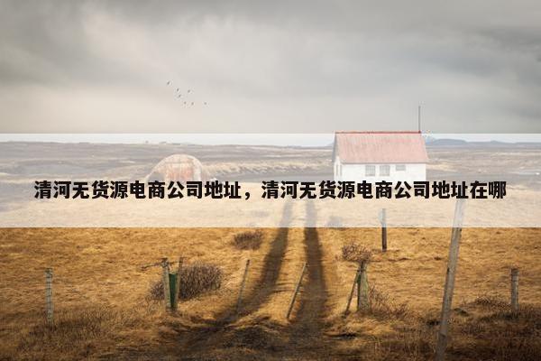 清河无货源电商公司地址，清河无货源电商公司地址在哪