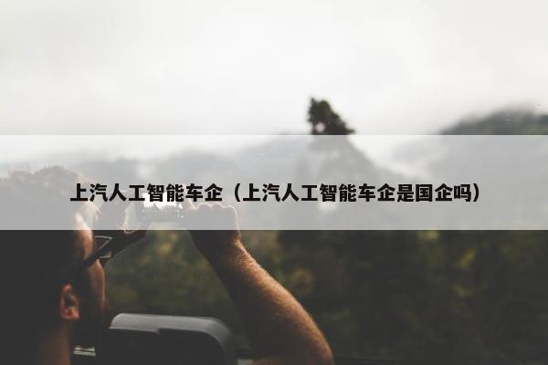 上汽人工智能车企（上汽人工智能车企是国企吗）