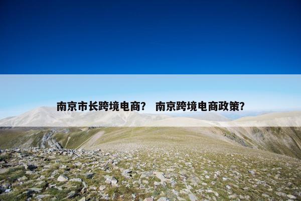 南京市长跨境电商？ 南京跨境电商政策？