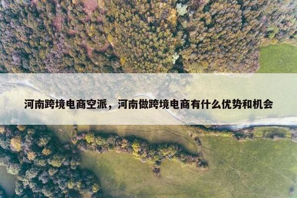 河南跨境电商空派，河南做跨境电商有什么优势和机会
