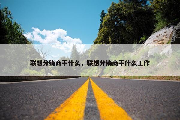 联想分销商干什么，联想分销商干什么工作