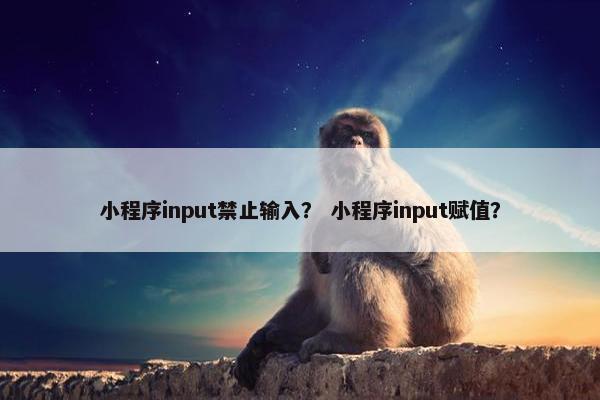 小程序input禁止输入？ 小程序input赋值？