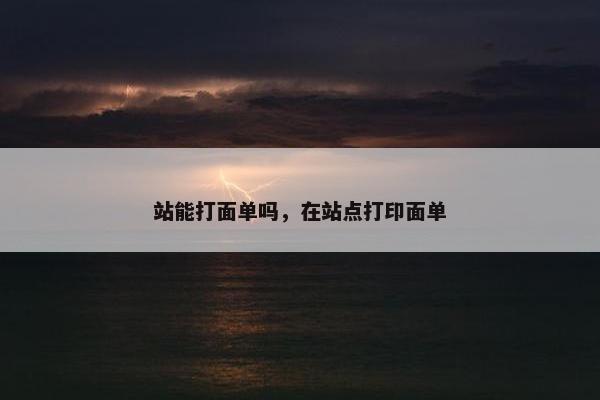 站能打面单吗，在站点打印面单