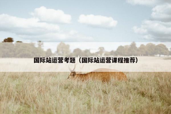 国际站运营考题（国际站运营课程推荐）