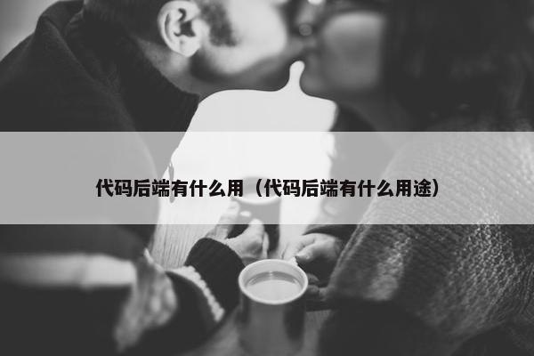 代码后端有什么用（代码后端有什么用途）