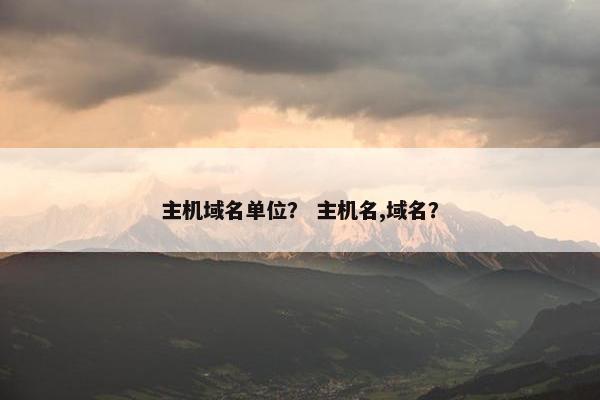 主机域名单位？ 主机名,域名？