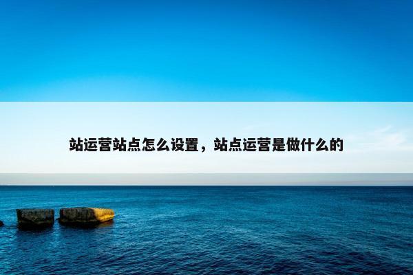 站运营站点怎么设置，站点运营是做什么的
