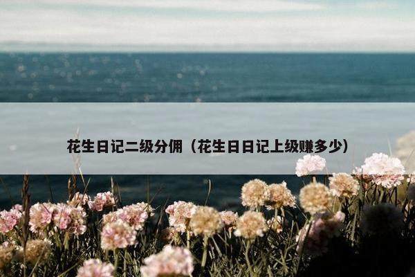 花生日记二级分佣（花生日日记上级赚多少）