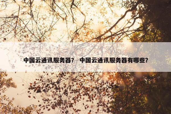中国云通讯服务器？ 中国云通讯服务器有哪些？