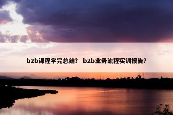 b2b课程学完总结？ b2b业务流程实训报告？