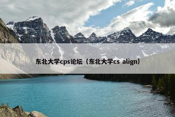 东北大学cps论坛（东北大学cs align）
