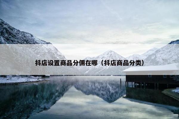 抖店设置商品分佣在哪（抖店商品分类）