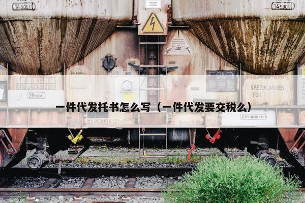 一件代发托书怎么写（一件代发要交税么）