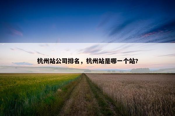 杭州站公司排名，杭州站是哪一个站?
