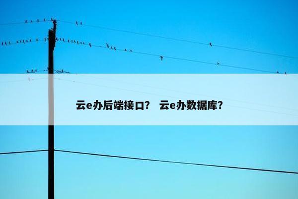 云e办后端接口？ 云e办数据库？