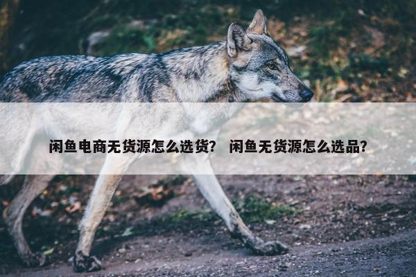 闲鱼电商无货源怎么选货？ 闲鱼无货源怎么选品？