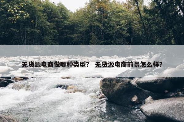 无货源电商做哪种类型？ 无货源电商前景怎么样？