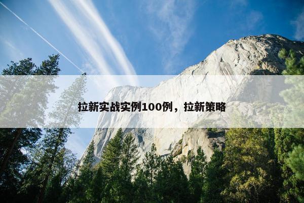 拉新实战实例100例，拉新策略