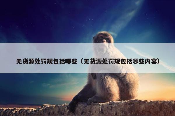 无货源处罚规包括哪些（无货源处罚规包括哪些内容）