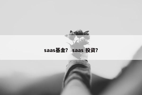 saas基金？ saas 投资？