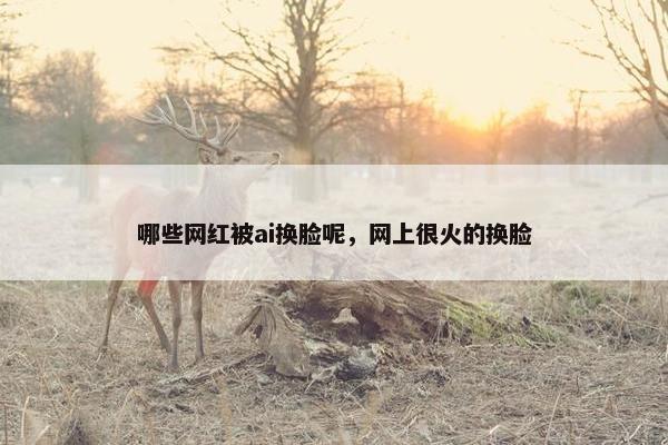 哪些网红被ai换脸呢，网上很火的换脸