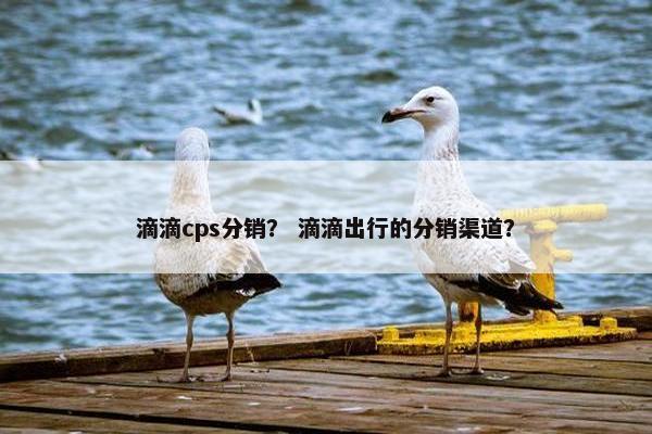 滴滴cps分销？ 滴滴出行的分销渠道？
