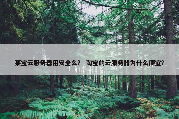 某宝云服务器租安全么？ 淘宝的云服务器为什么便宜？