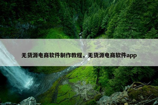无货源电商软件制作教程，无货源电商软件app