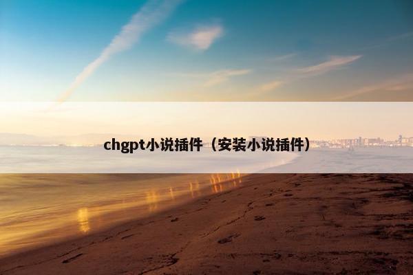 chgpt小说插件（安装小说插件）
