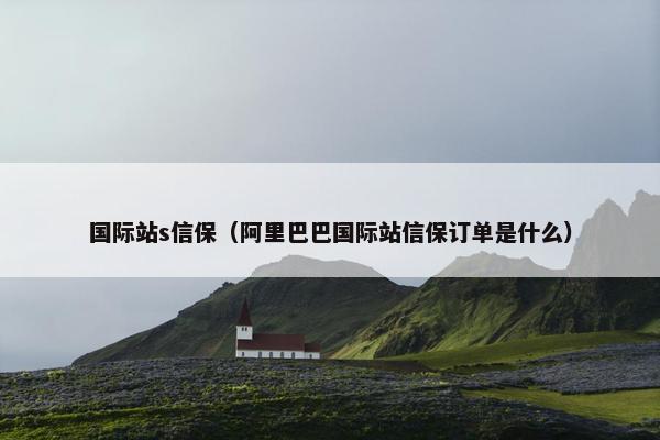 国际站s信保（阿里巴巴国际站信保订单是什么）