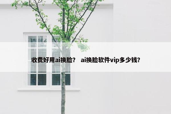 收费好用ai换脸？ ai换脸软件vip多少钱？