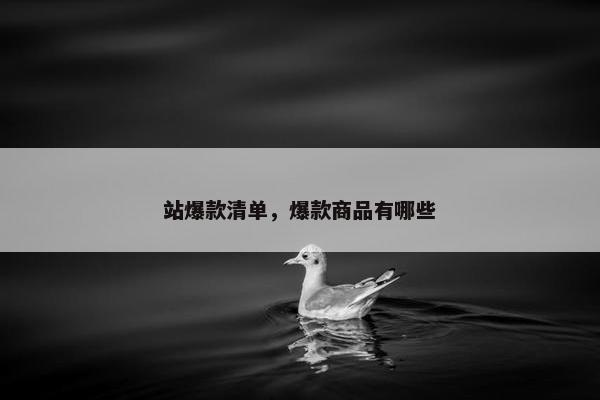 站爆款清单，爆款商品有哪些