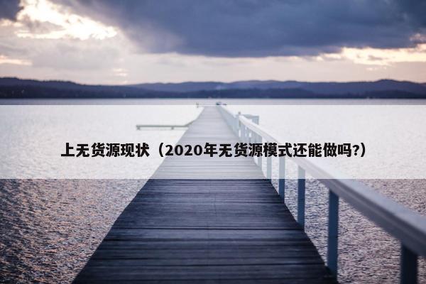 上无货源现状（2020年无货源模式还能做吗?）