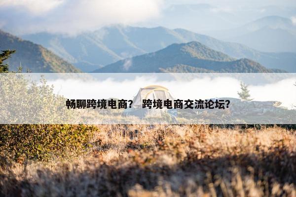 畅聊跨境电商？ 跨境电商交流论坛？