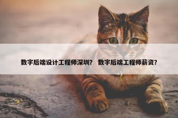 数字后端设计工程师深圳？ 数字后端工程师薪资？