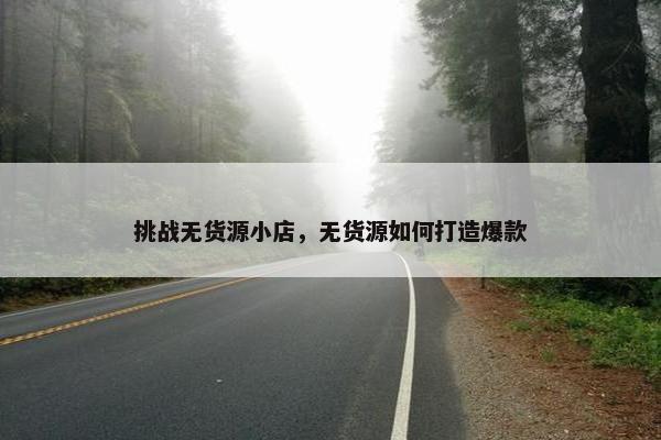 挑战无货源小店，无货源如何打造爆款