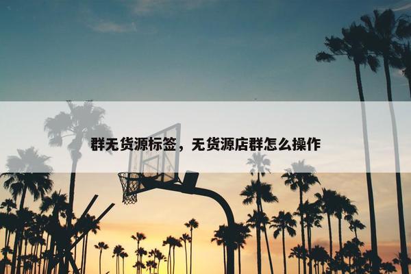 群无货源标签，无货源店群怎么操作