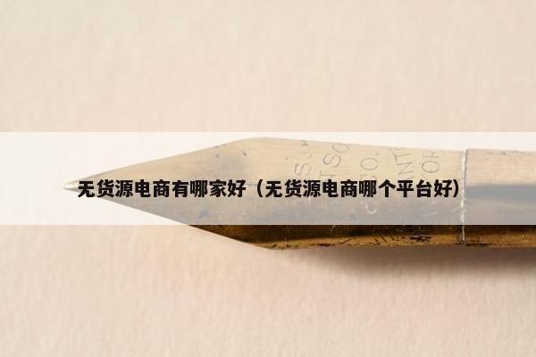 无货源电商有哪家好（无货源电商哪个平台好）
