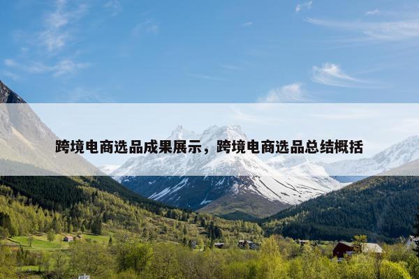 跨境电商选品成果展示，跨境电商选品总结概括