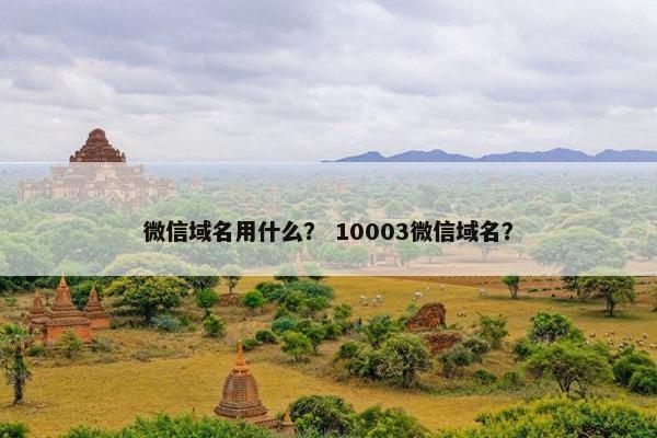 微信域名用什么？ 10003微信域名？