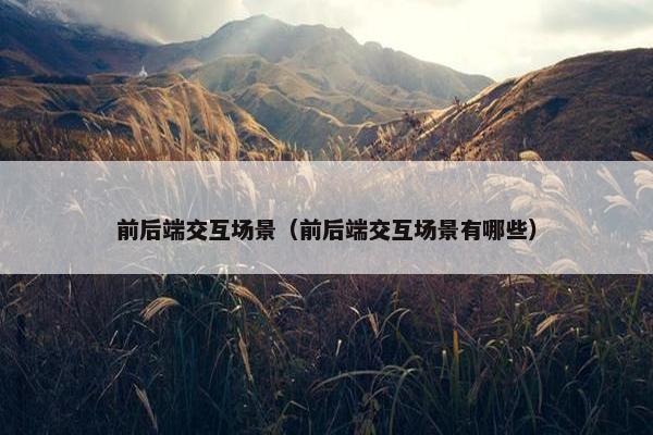前后端交互场景（前后端交互场景有哪些）