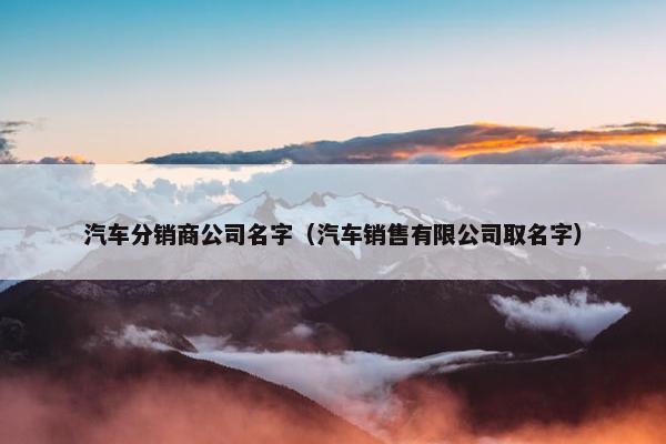 汽车分销商公司名字（汽车销售有限公司取名字）
