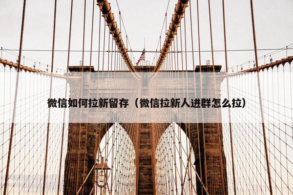 微信如何拉新留存（微信拉新人进群怎么拉）
