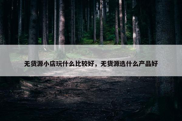 无货源小店玩什么比较好，无货源选什么产品好