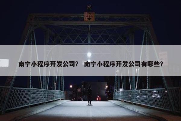 南宁小程序开发公司？ 南宁小程序开发公司有哪些？
