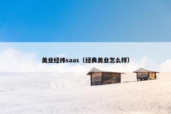 美业经纬saas（经典美业怎么样）