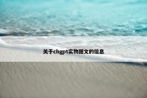 关于chgpt实物图文的信息