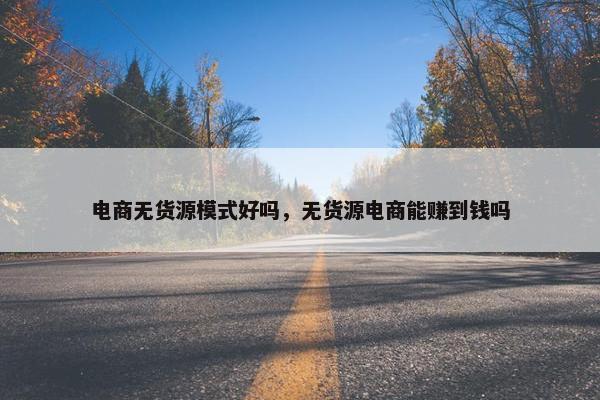 电商无货源模式好吗，无货源电商能赚到钱吗